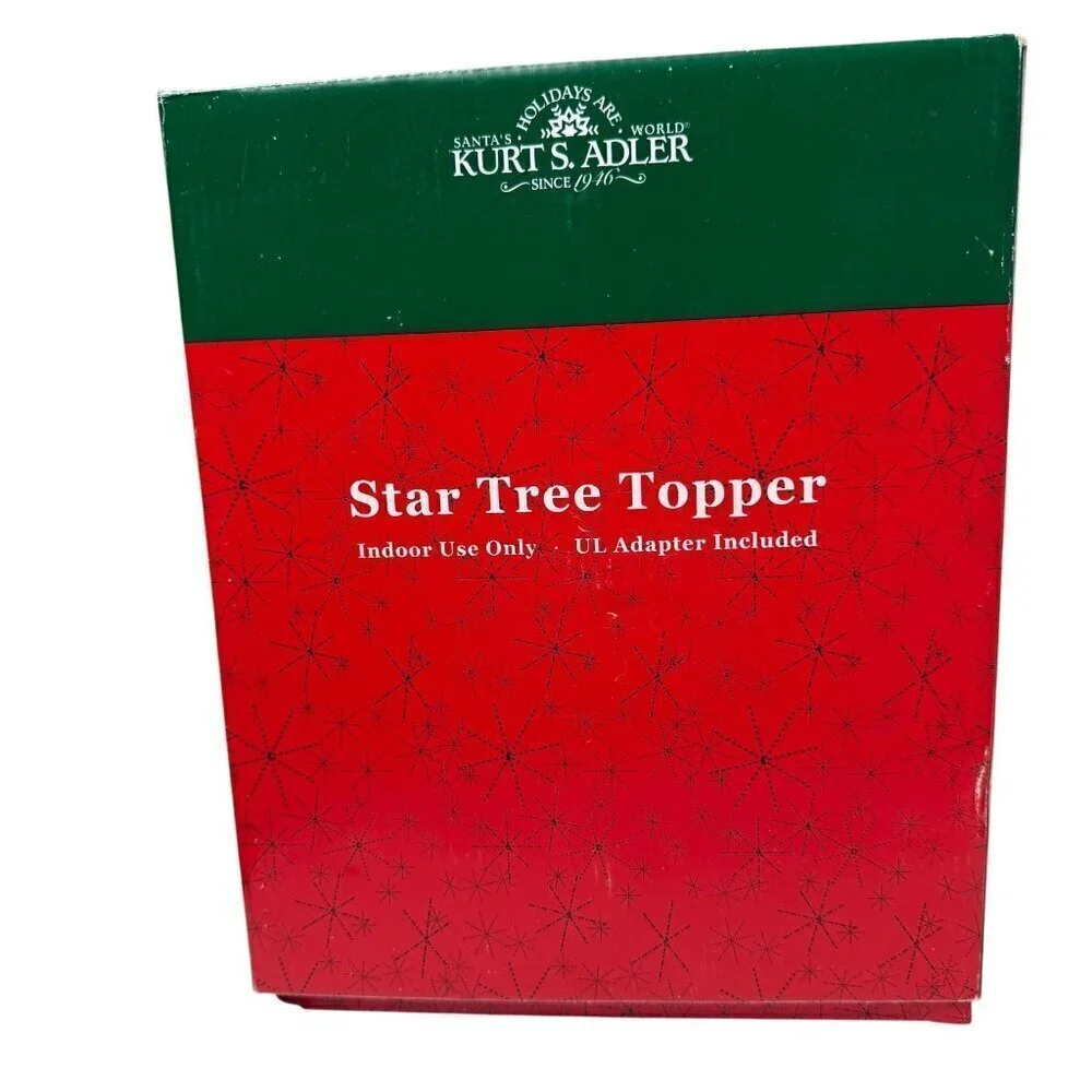 KURT ADLER Star Tree Topper Light Up Christmas Decor 8